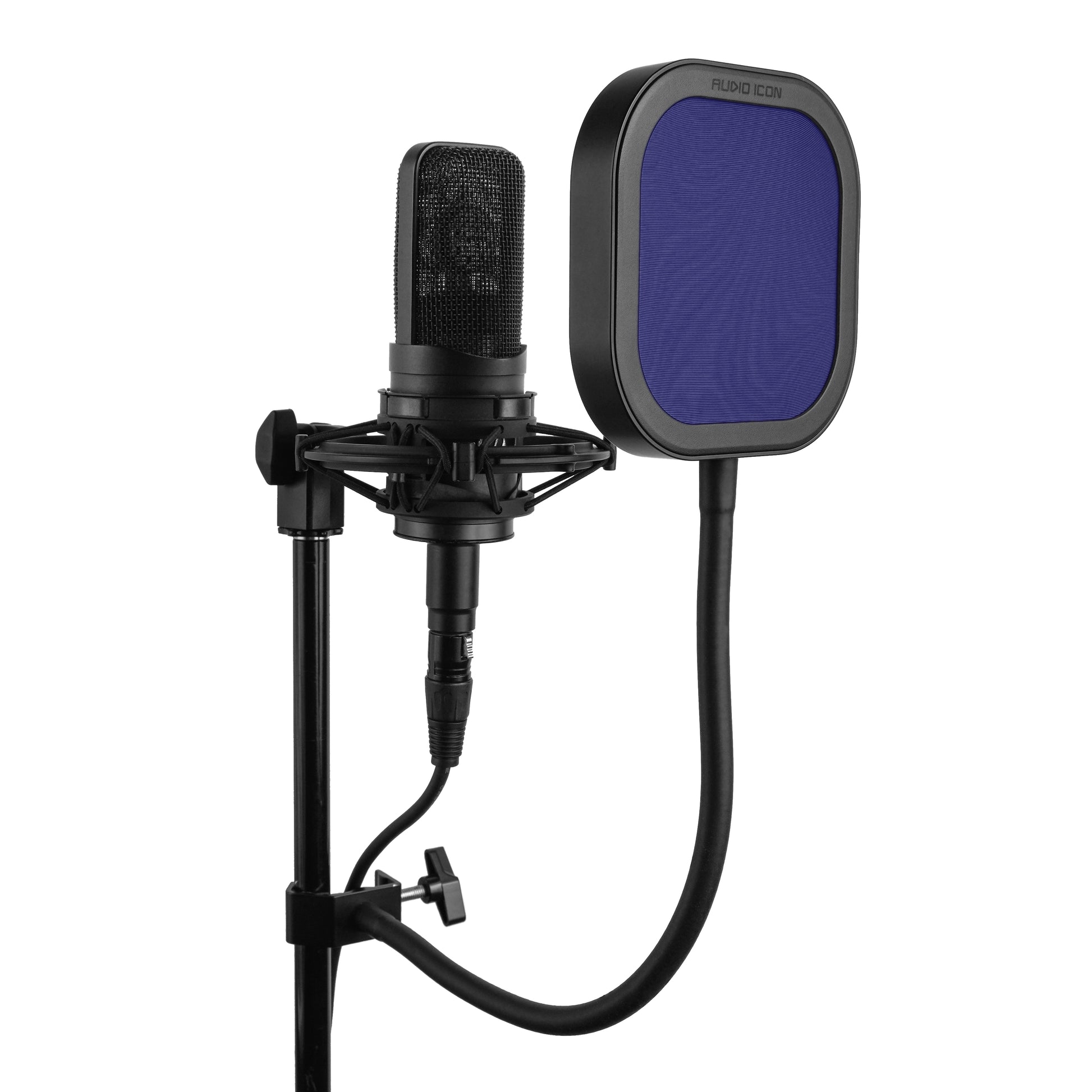 Blue Flex Pro Pop Filter with Pop Shield at 3/4 angle