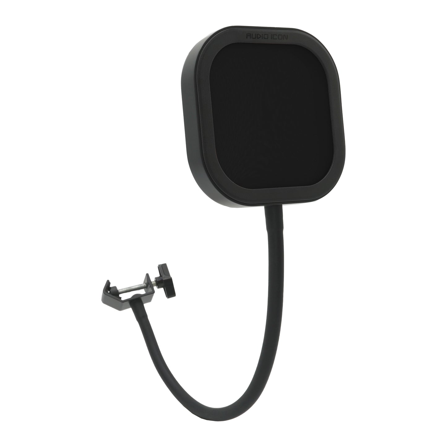 Bent Flex Pro Pop Filter with Black Pop Shield showing versatility and clamp