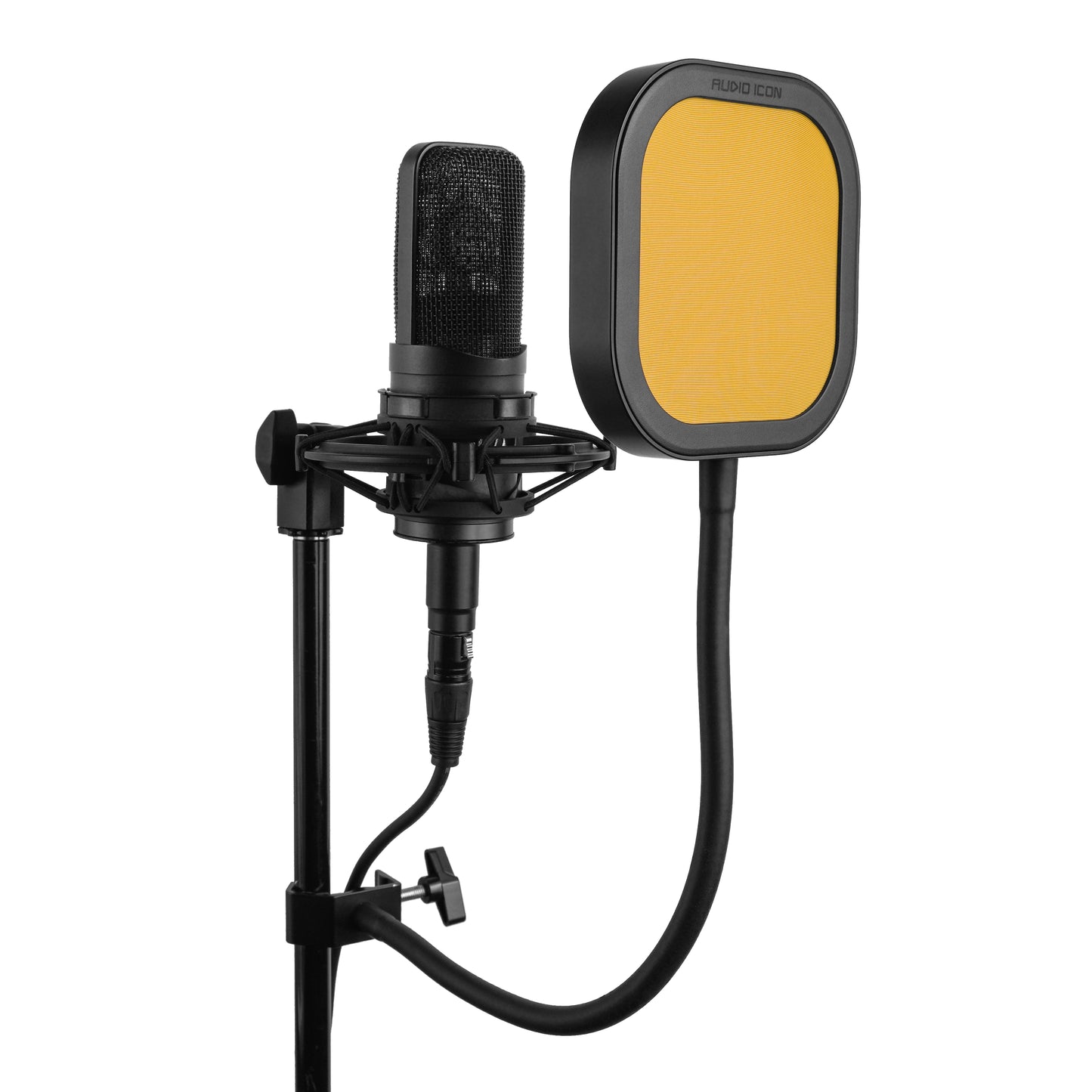 Flex Pro Microphone Pop Filter side angle with yellow variation