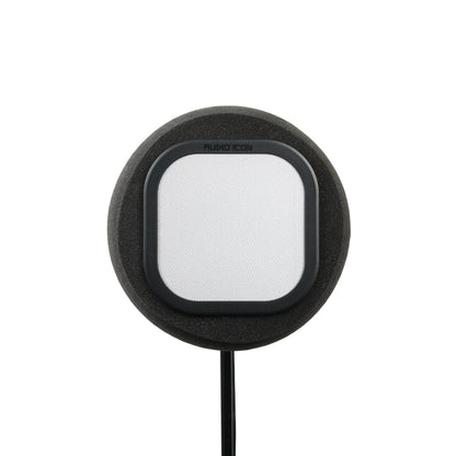 Front facing picture of SoundBox 7A with metal pop filter 