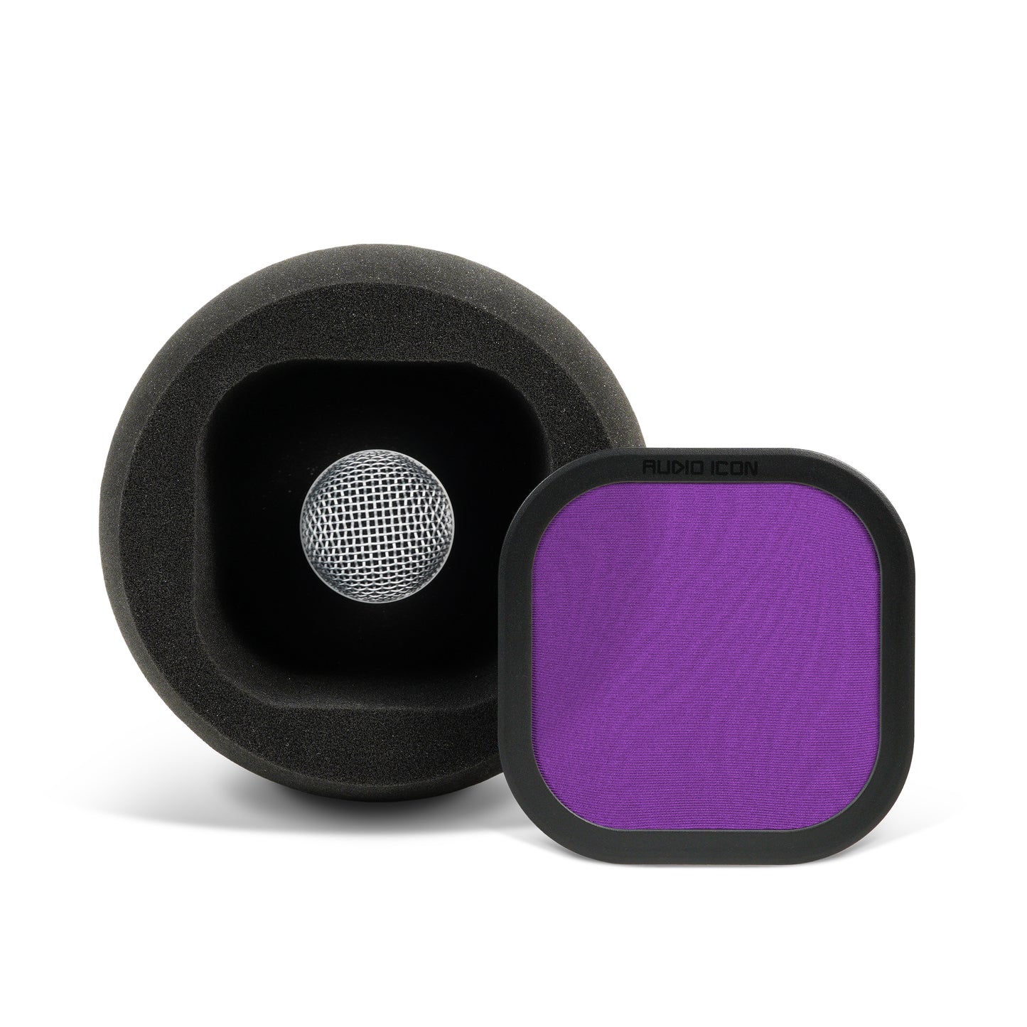 7A Portable Isolation Booth facing the camera with the purple pop filter off showing large chamber