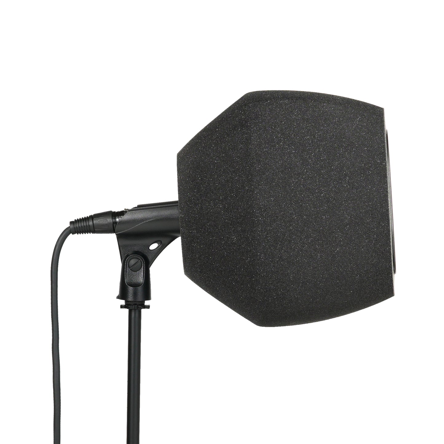 Side profile view of Audio Icon 7A Isolation Booth with yellow pop filter