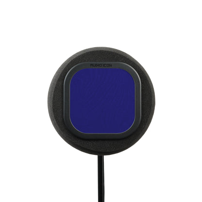 Front facing picture of SoundBox 7B with blue pop filter 