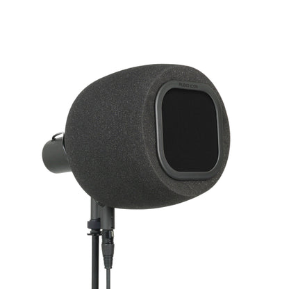 Audio Icon 7B Isolation booth facing right at 3/4 view with black mesh pop filter