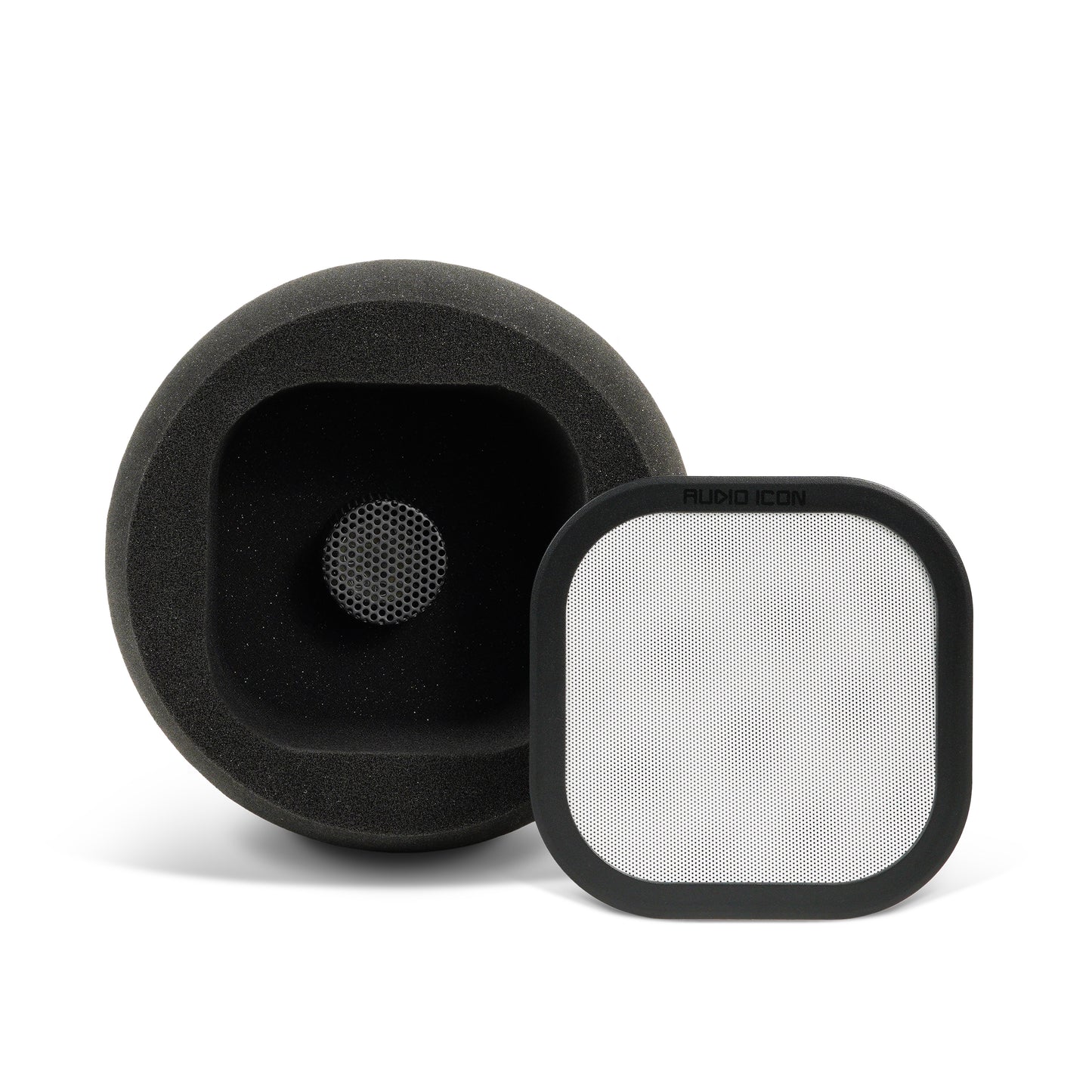 7B Portable Isolation Booth facing the camera with the metal pop filter off showing large chamber