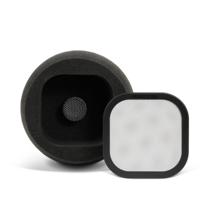 7B Portable Isolation Booth facing the camera with the metal pop filter off showing large chamber