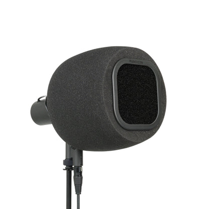 Audio Icon 7B Isolation booth facing right at 3/4 view with foam mesh pop filter