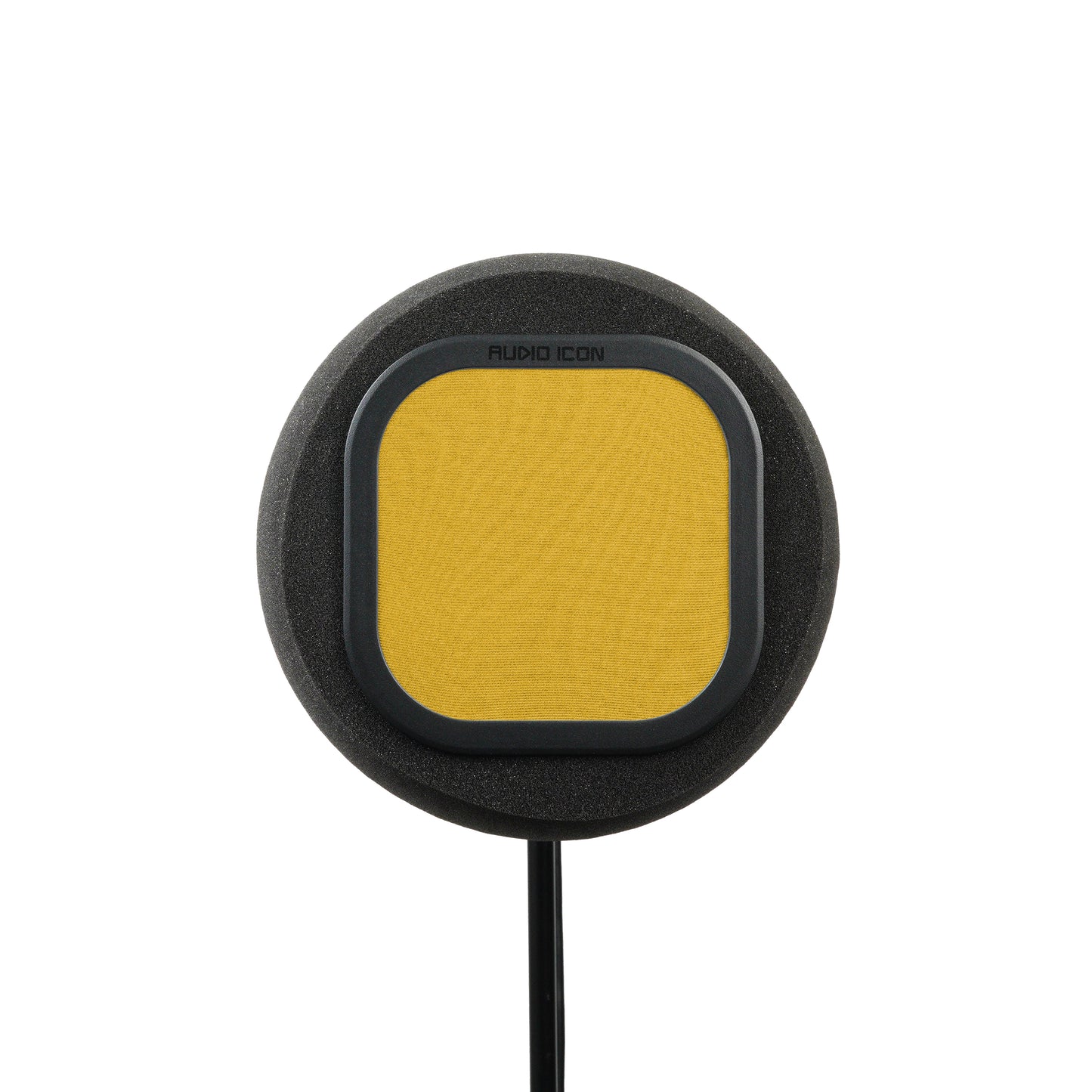Front facing picture of SoundBox 7B with yellow pop filter 