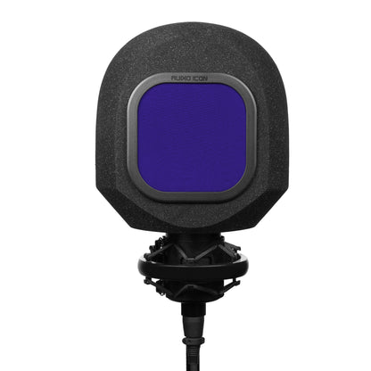 Front facing view of SoundBox C80 with Royal Blue Pop Filter on White Background