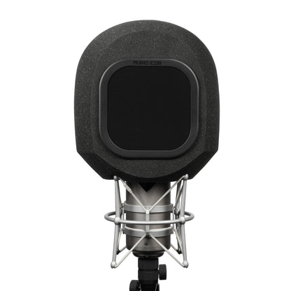 SoundBox G90 Large Diameter Microphone Foam front view with Black windscreen on white background