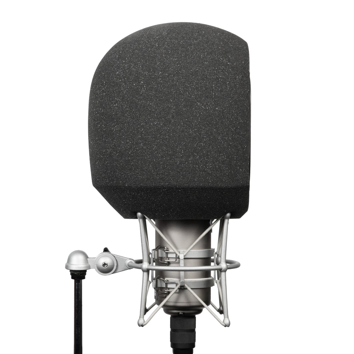 Side profile of SoundBox G90 on a large diameter U47 type mic on white background
