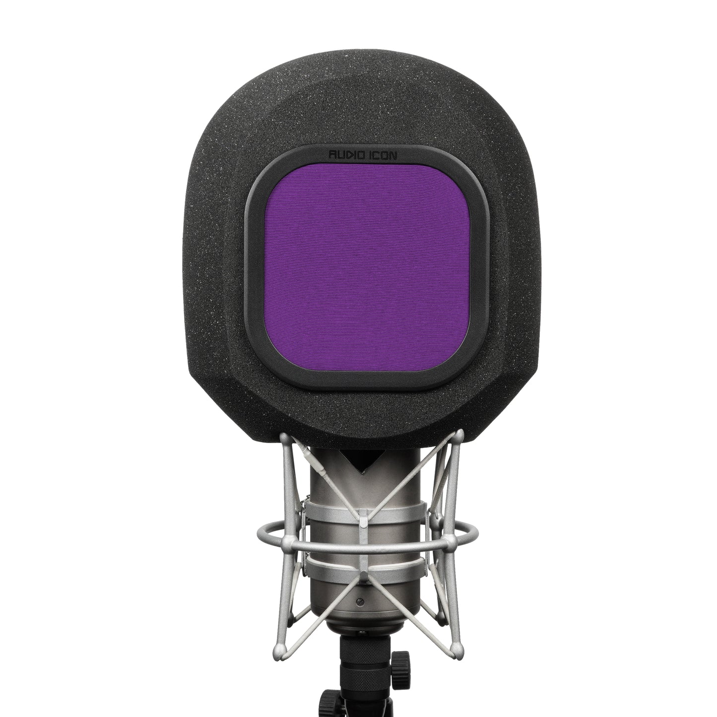 SoundBox G90 Large Diameter Microphone Foam front view with Purple windscreen on white background