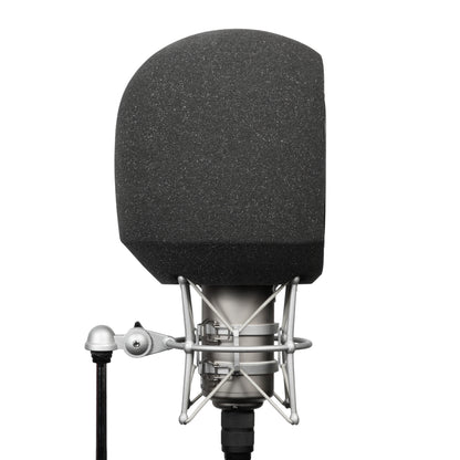 Side profile of SoundBox G90 on a large diameter U47 type mic on white background